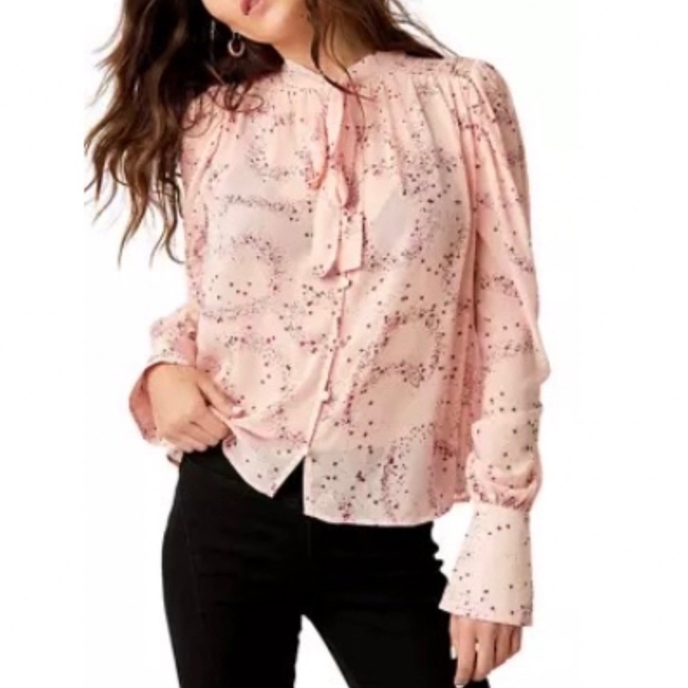 Free People Pink Patterned Blouse